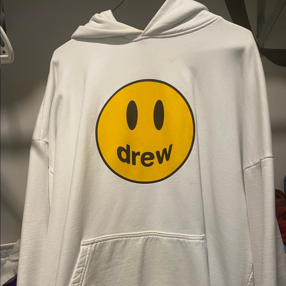 Drew House sweatshirt. Two small stains that I think would be easy to get out.
